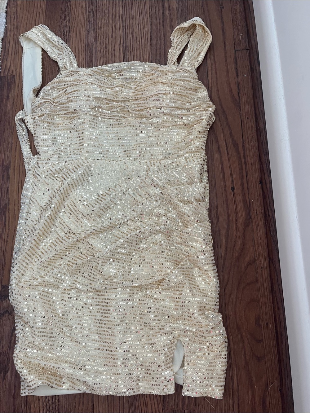 Sequin Gold Mini Dress
